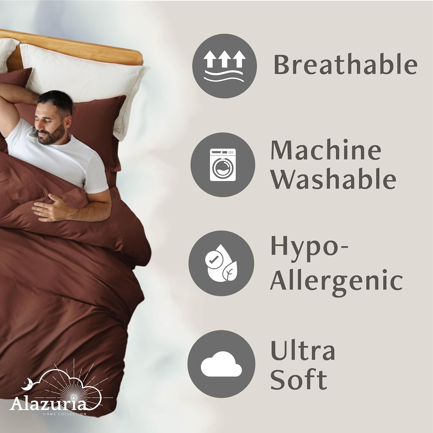 Twin Size Duvet Cover - 2 Piece Bedding Set (1 Duvet Cover & 1 Pillow Sham) Soft Double Brushed Comforter Cover w/Zipper Closure & Corner Ties - No Comforter (90" X 68", Rust Burgundy)