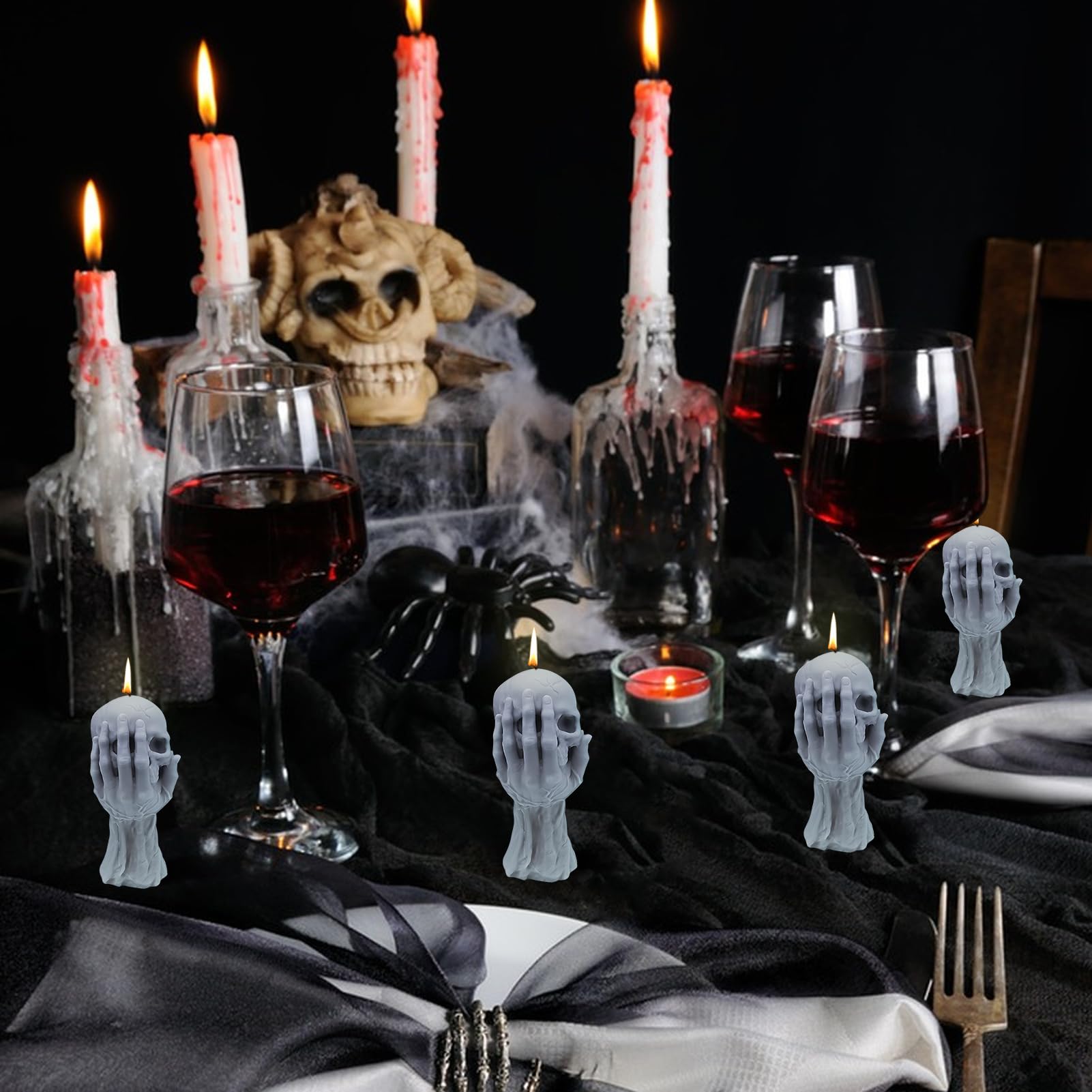 2 Stück Totenkopf Kerzenform Silikon - DIY Halloween Kerzen Gießform Für Deko