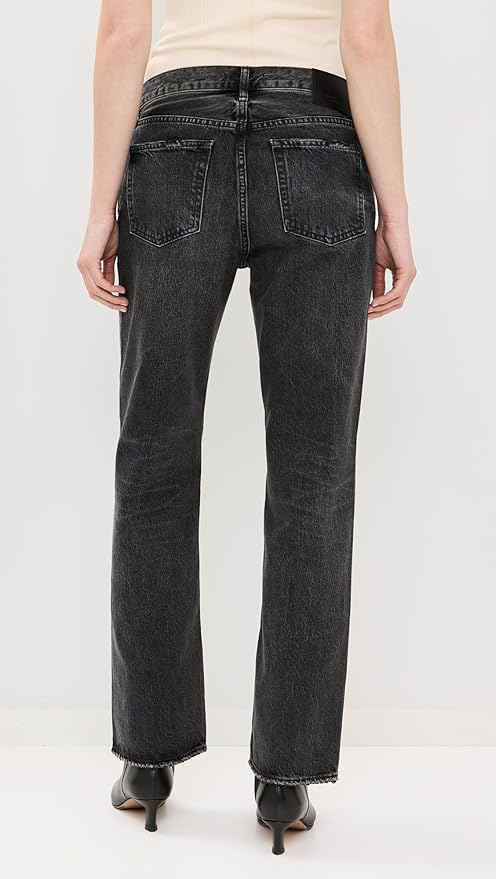 BLACK BY MOUSSY★ loose straight denim 23 MOUSSY VINTAGE Women's MV Iona Straight Low Black Jeans