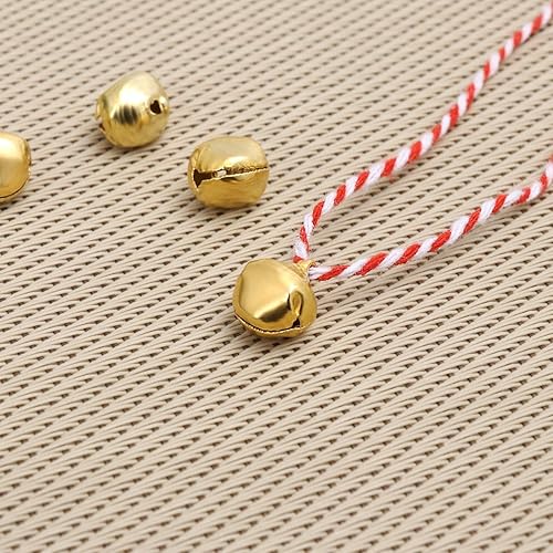 Miniatura 3 de SEWACC Cascabeles pequeños, 100 cascabeles de Navidad de 0.472 pulgadas (0.472 in), campanas de cascabel para manualidades, cuentas de corona,