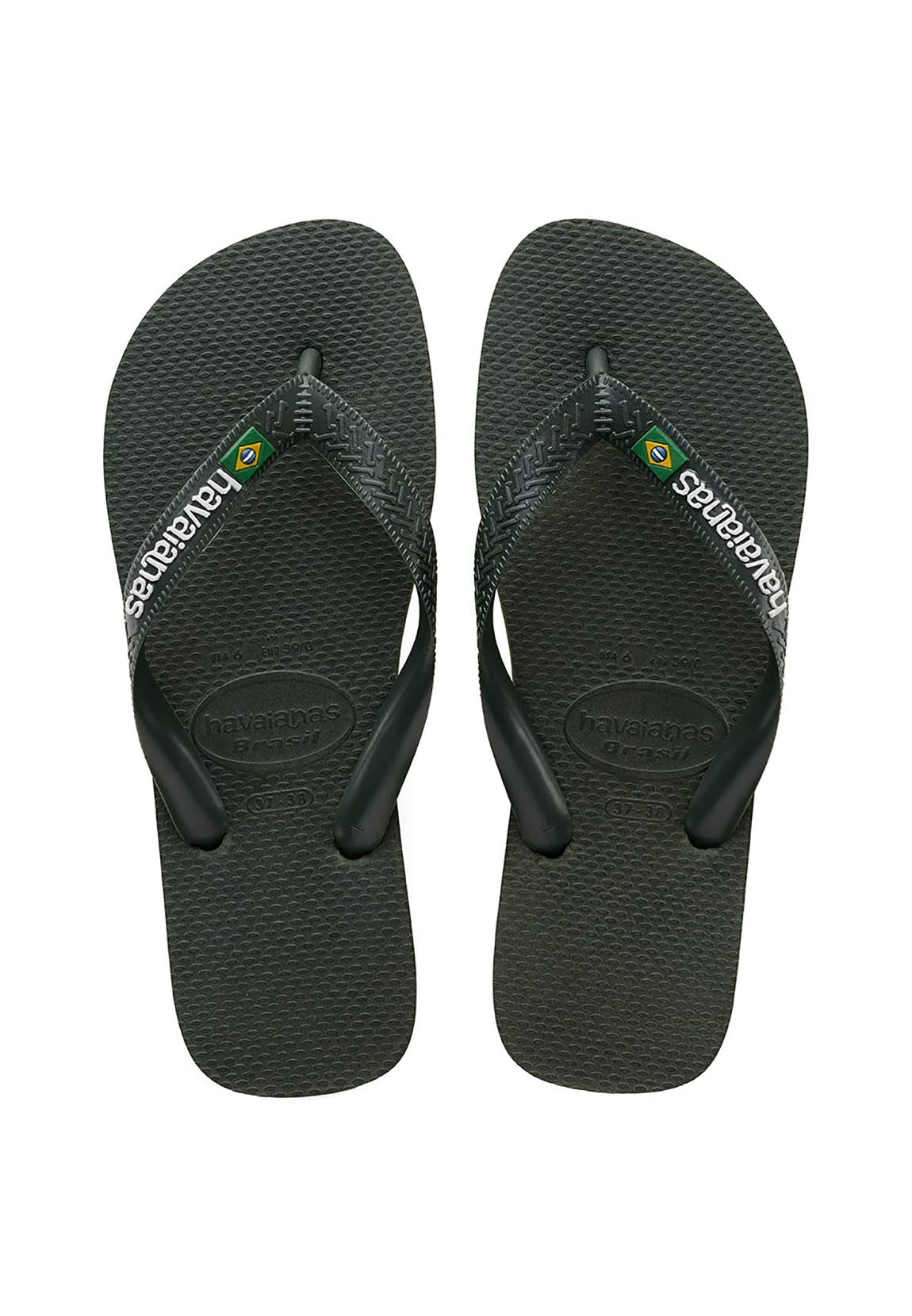 HavaianasBrasil Logo, Iconic, Comfortable and Durable Flip-Flops, Straps with Brazilian Flag and Non-Slip Sole with Colourful Stripes, Adults Unisex