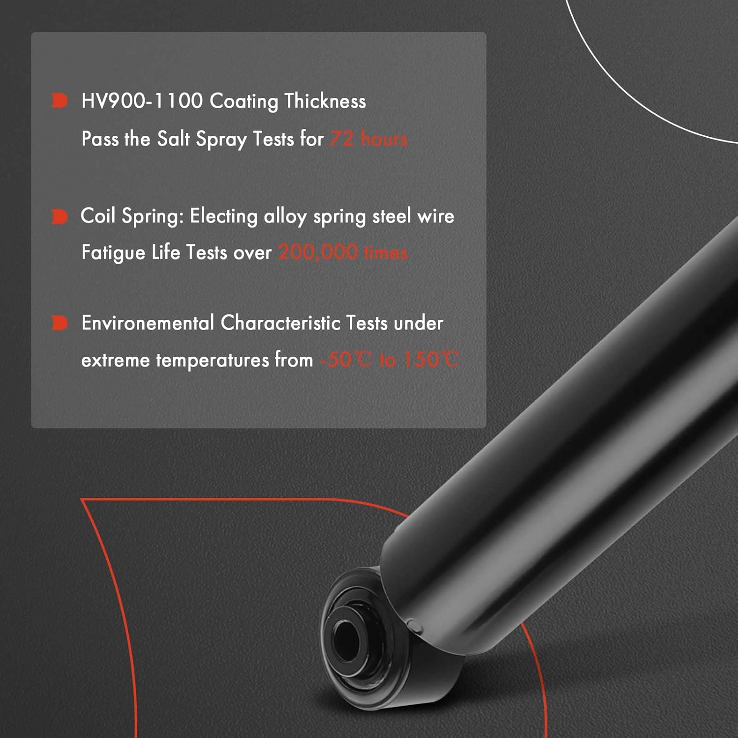 A-Premium Rear Suspension Shock Absorber Compatible with Suzuki Grand Vitara 2006-2013, 2-PC Set