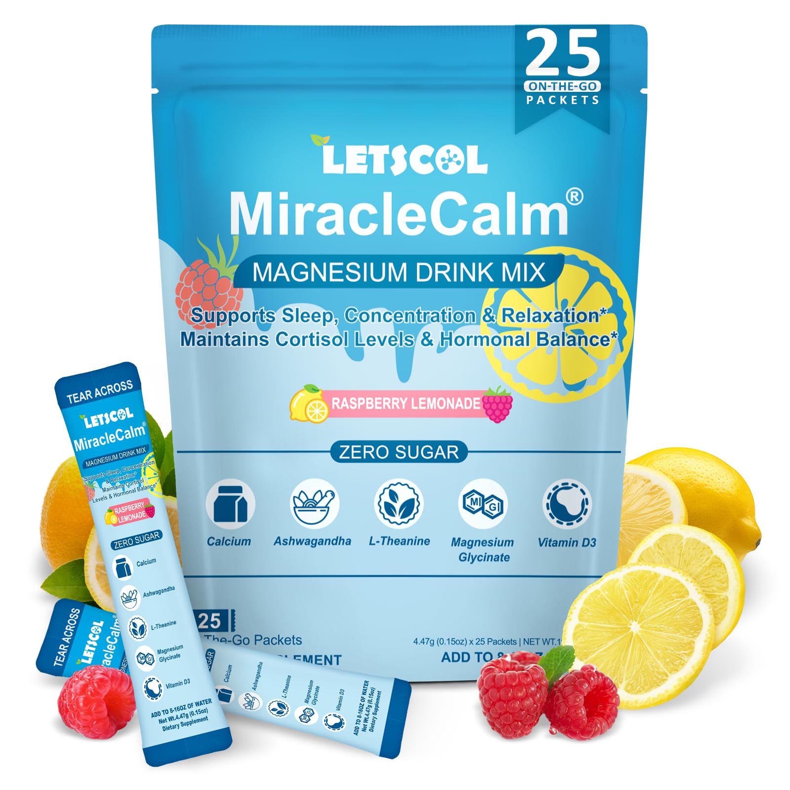 Amazon.com: MiracleCalm Drink Mix Powder, Calm Magnesium Calcium