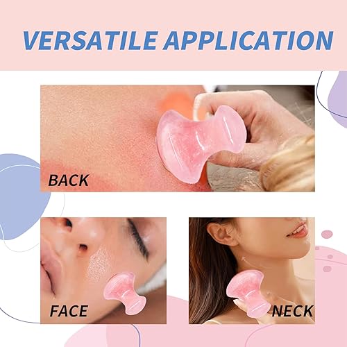 Miniatura 2 de Seta Gua Sha Natural Cuarzo Rosa Aventurina Gua Sha Hongo Masajeador Facial Piedra para Ojos Cuello Belleza Spa Masaje Relajante Piedra Masaje
