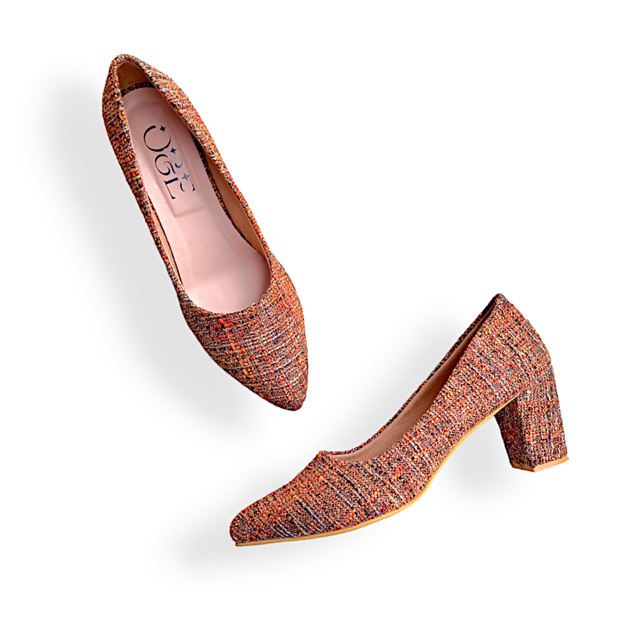 O&E Jute Block High Heels Padded Bellies for Women |Anti Slip TPR Sole (Multicolor, 5) (B0CSKGY646) Amazon Price History, Amazon Price Tracker