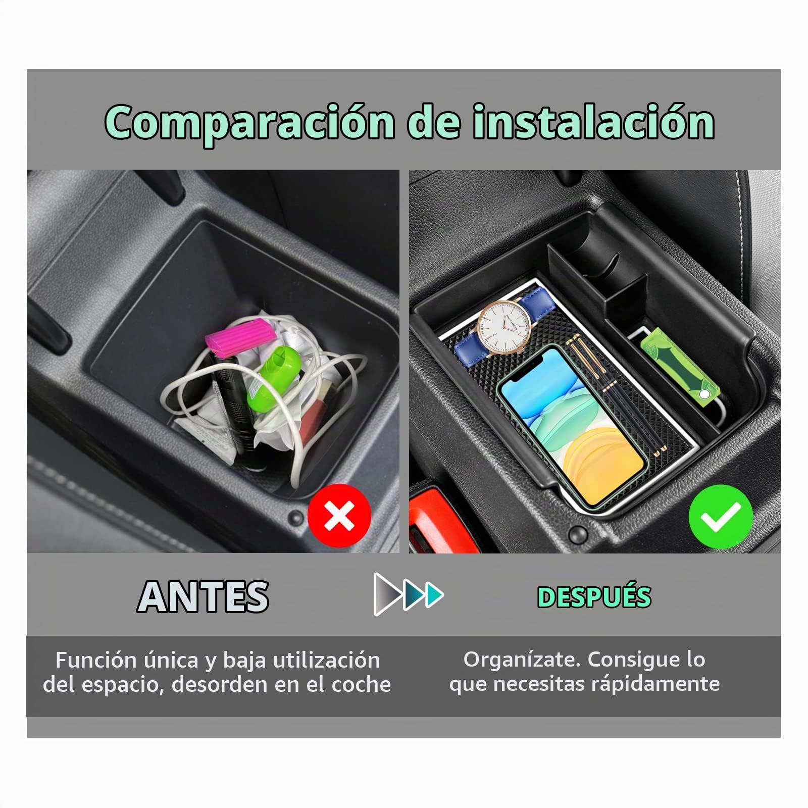 GAFAT Compatible con VW Golf 8 8.5 MK8 2020-2025 2026 Caja de Almacenamiento Consola Central, Golf 8.5 GTI GTE GTD Alltrack R Variant Organizador de Reposabrazos, Golf 8 Accesorios (Blanco)