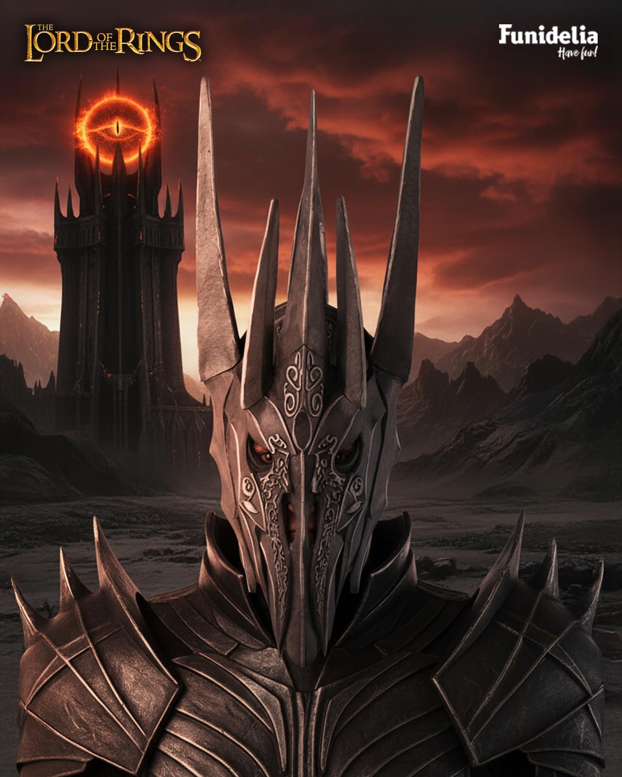 Funidelia Máscara de Sauron - El Señor de los Anillos para hombre. Accesorios de disfraces para adultos