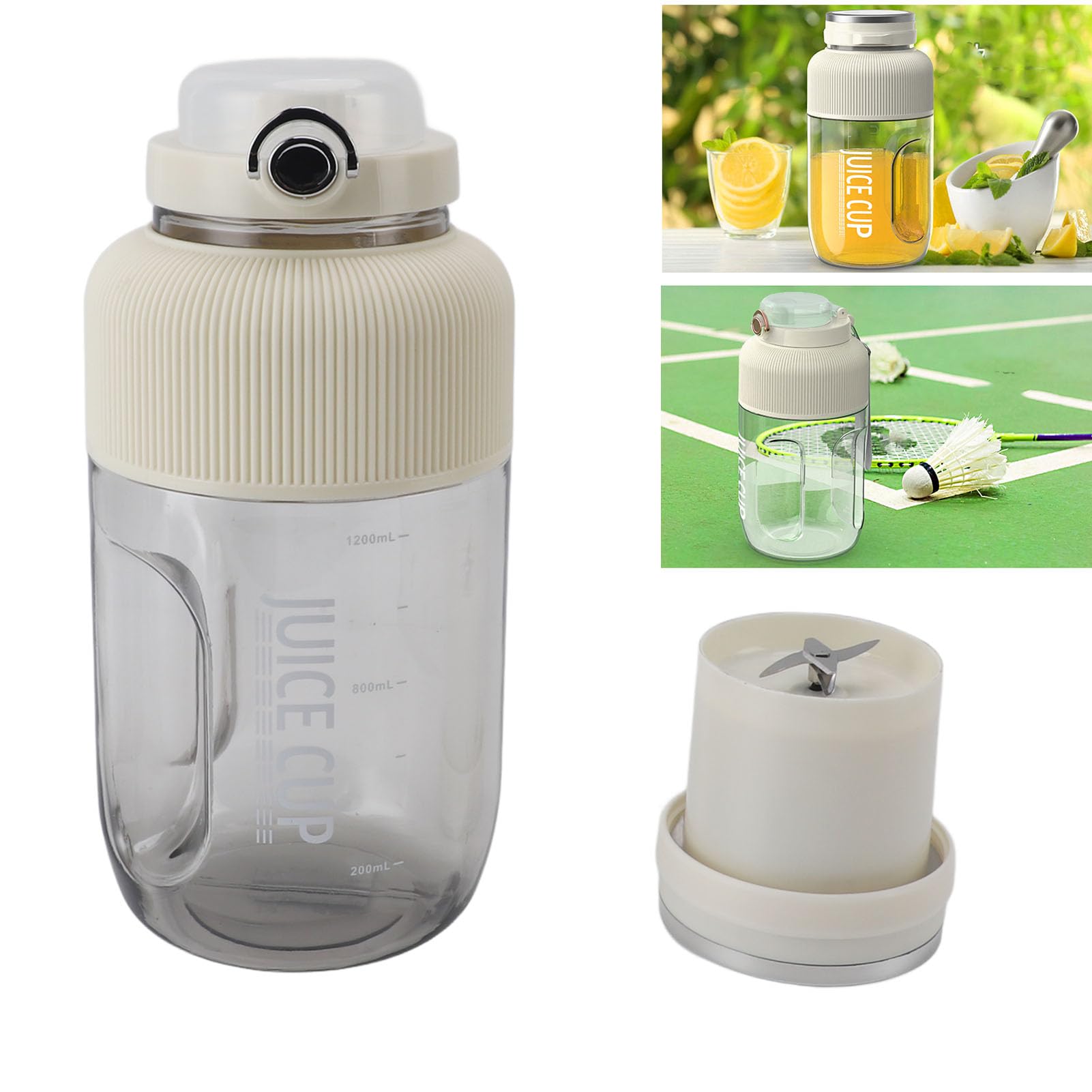 Electric Juicer Cup Blender Machine for Convenient Juicing Anywhere, Anytime (White)