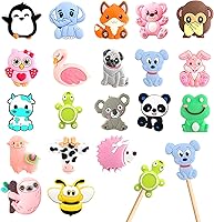 Vista 1 de 20 piezas de protectores para puntas de agujas de tejer con lindos animales, protectores para agujas de tejer, tamaño US 2.5-13 (3mm-9mm)