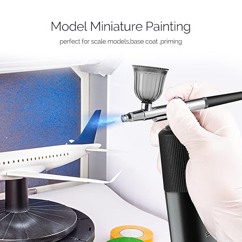 Miniatura 3 de IeBilif Kit de aerógrafo portátil,Aerógrafo para uñas,Máquina de aerógrafo de uñas,Kit de cepillo de aire con compresor,Set de aerógrafo inalámbrico