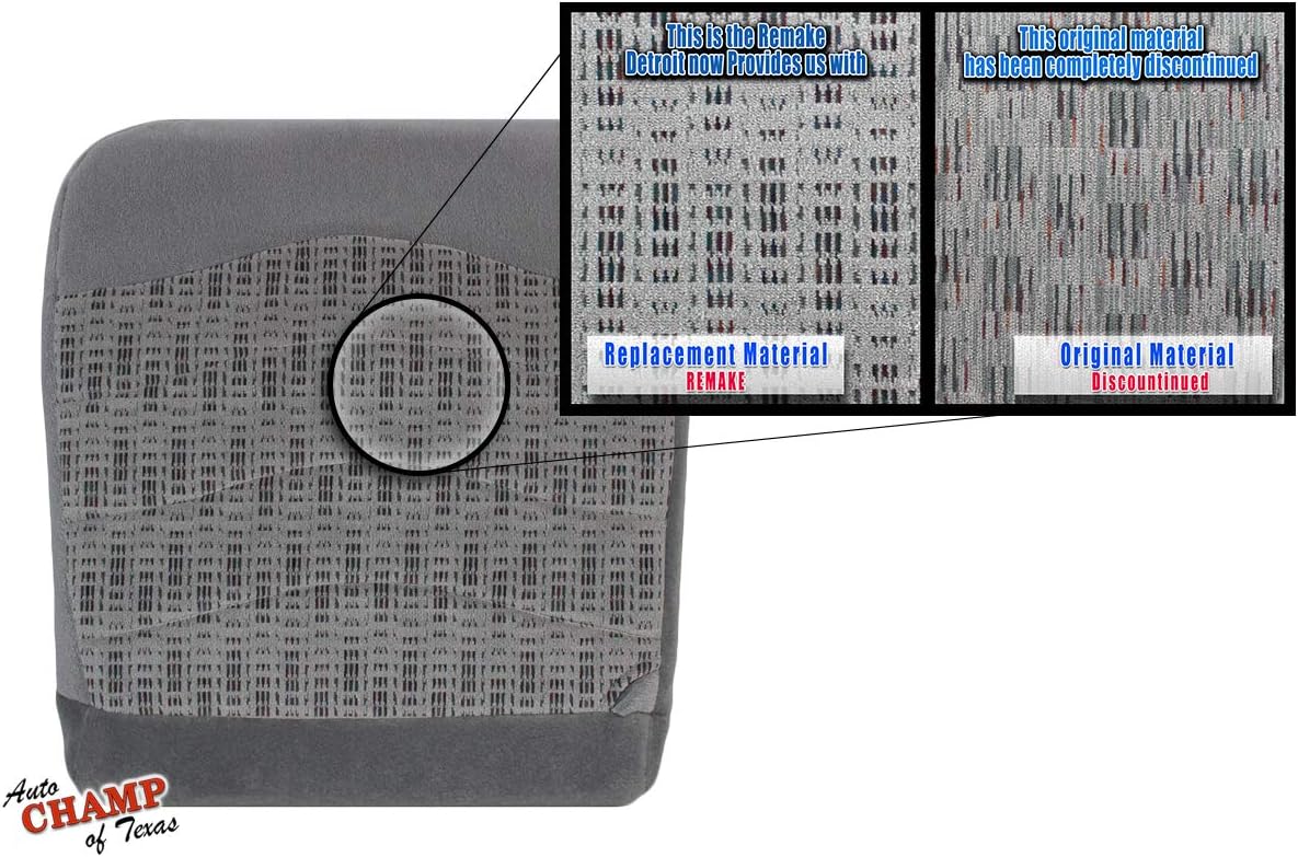 Compatible with 1999-2000 Ford Super Duty F-250, F-350, XLT, Single-Cab - Driver Side Bottom Cloth Seat Cover, Medium Graphite Gray