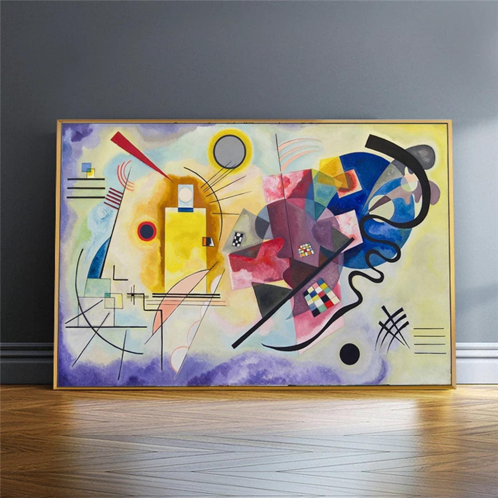 Amazon｜ワシリーカンディンスキー黄赤青絵画壁アート有名なキャンバス