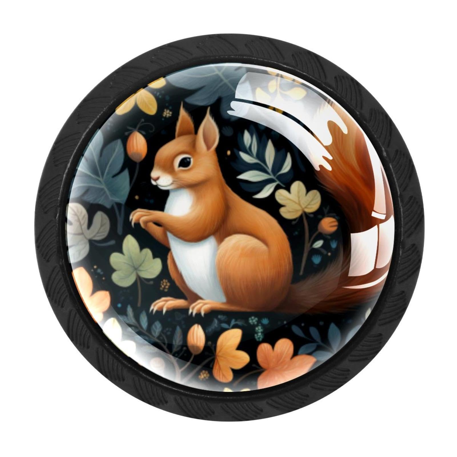 CHENZZZZ 4 Pieces Squirrel Kitchen Cabinet Knobs Drawer Knobs Dresser Knobs Black Knobs Drawer Pulls Dresser Drawer Handles Knobs for Dresser Drawers