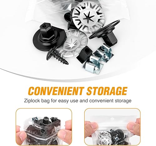 Vista 15 de GOOACC GRC-70 - 35 piezas de pernos de protección contra salpicaduras para motor, parachoques guardabarros, retenedor de empuje, clips de remache