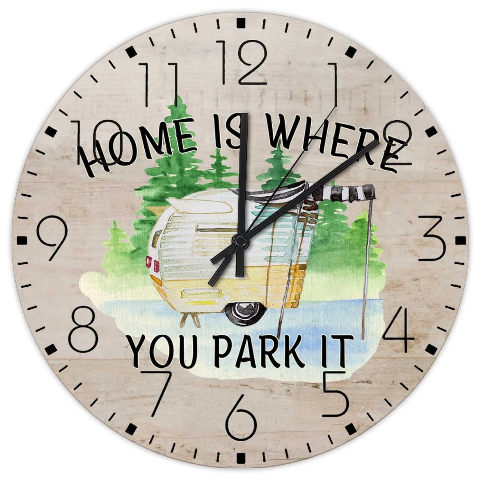 Horloge murale en bois décoration murale personnalisée bureau sport 38,1 cm