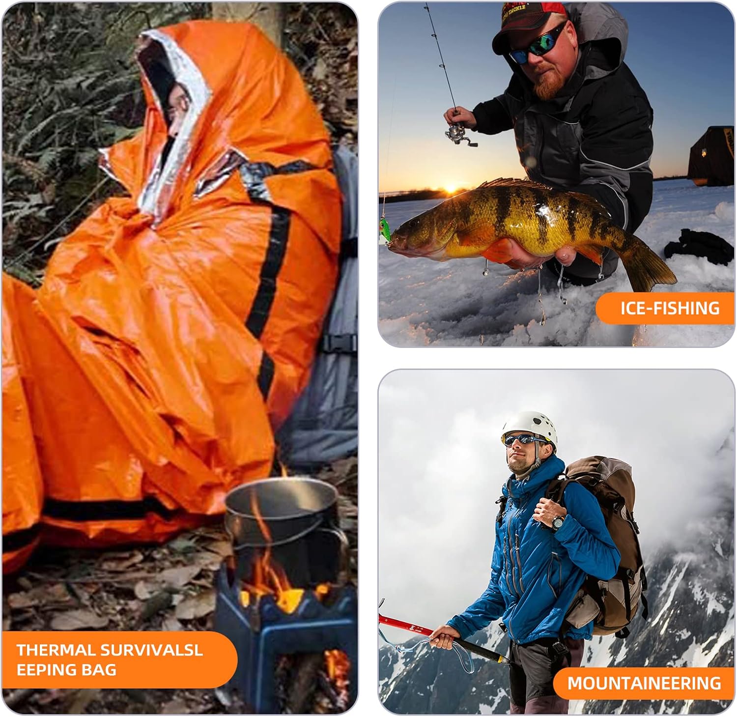 "Die besten Notfall- und Überlebensschlafsäcke für Abenteuer" 8 Ultraleichter Notfallschlafsack, orange