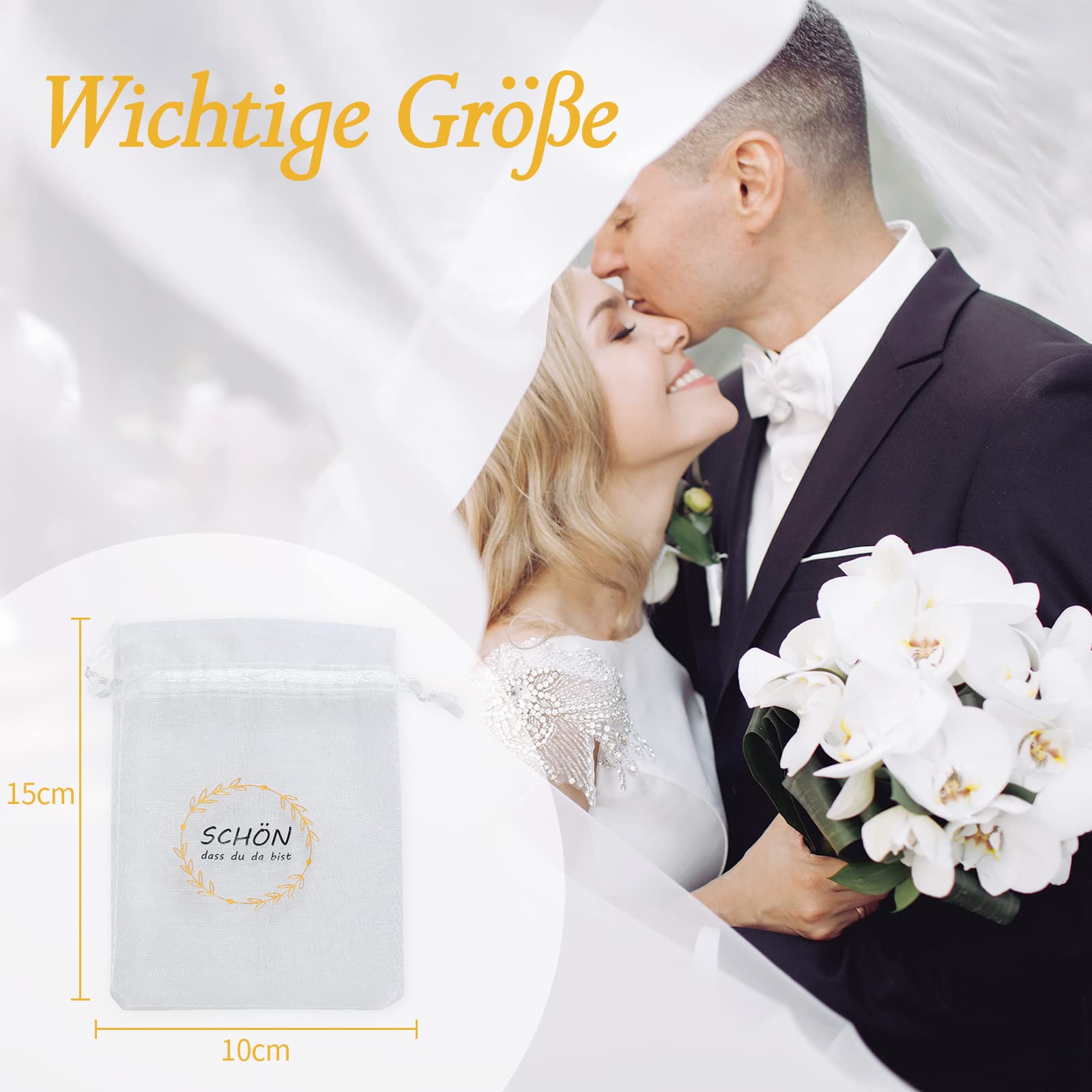 Sachets En Organza Crème 12 X 17 Cm, Pour Petits Cadeaux Précieux (lot