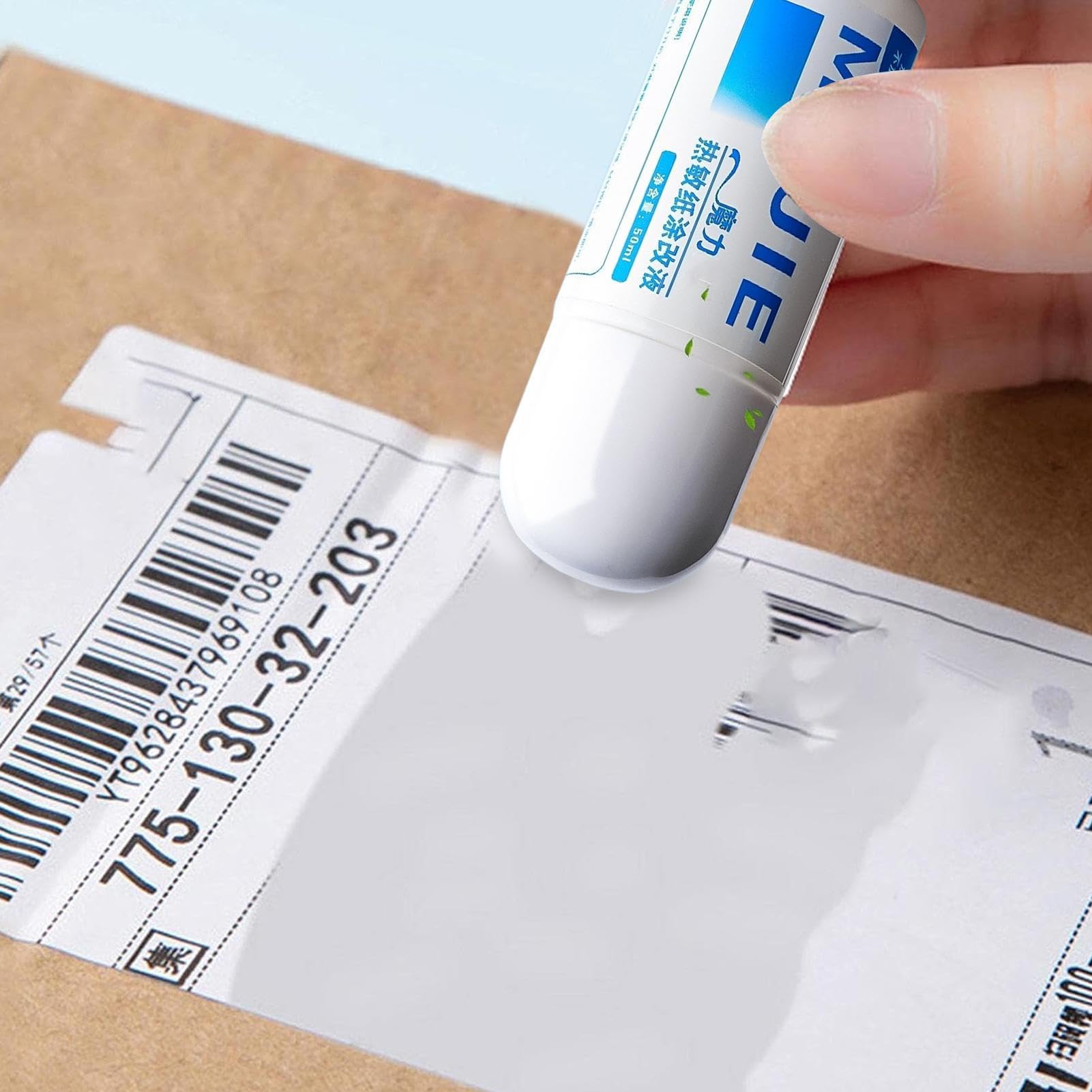 EXBERT Líquido corrector de protección de la información, corrección duradera para protección de la privacidad, líquido de corrección de documentos de oficina en casa, para identidad, dirección de