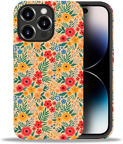 Miniatura 100 de Funda para iPhone 11 Pro Max, flores rojas coloridas 2 en 1, carcasa rígida + silicona, a prueba de golpes, protección contra caídas compatible con