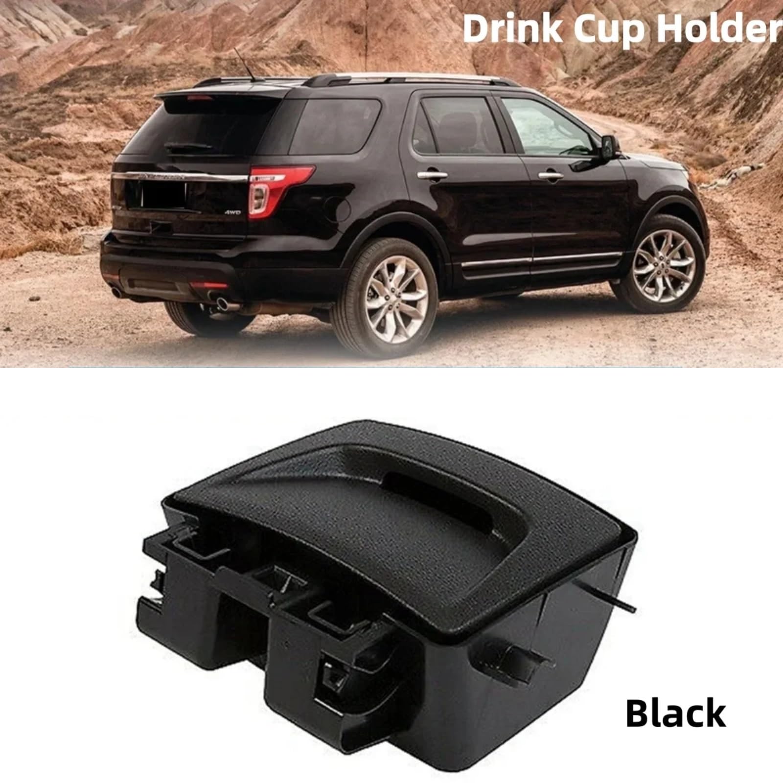 Consola Central Soporte Consola Central Del Coche Apoyabrazos Taza Trasera Portavasos Portabotellas GB5Z7813562BA Compatible Con Ford Para Explorer 2016-2018