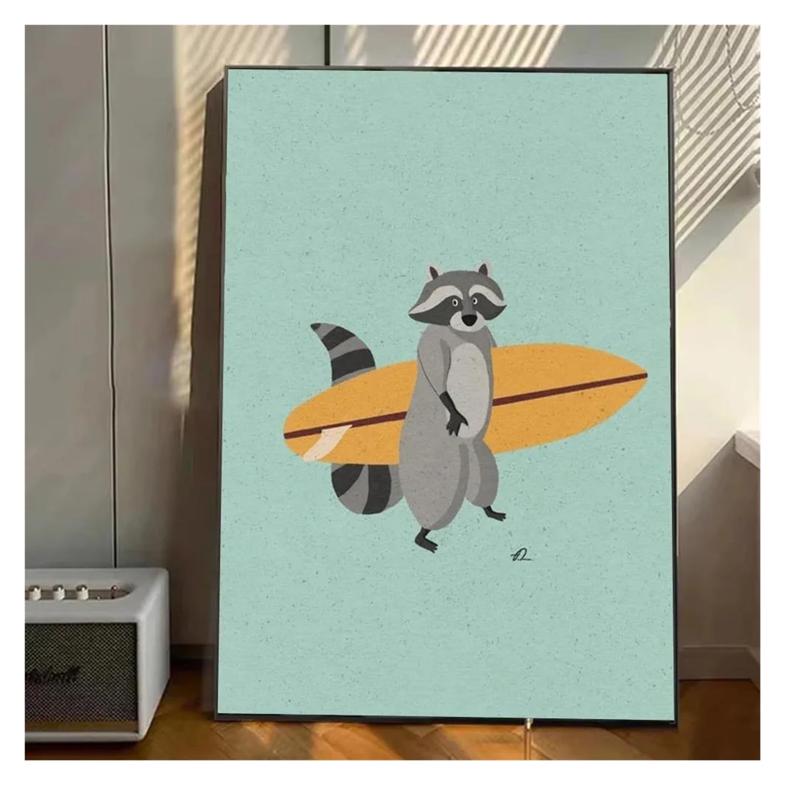 Affiches animaux surfeurs 50x70cm pour décorer une salle de jeux d'enfant