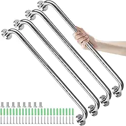Wulnar Kit 4 Barras de Apoio 60cm Aço Inoxidável Polido Barra de Apoio para Banheiro Idoso