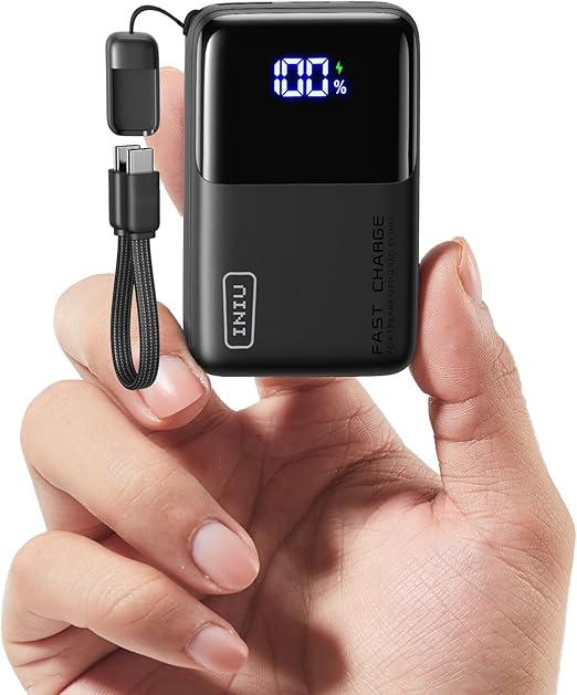 INIU Pocket Size Portable Charger, Ultra Small 10000mAh 45W PD Power Bank, USB C in&Out Fast Charging Battery Pack, Travel Essentials Powerbank for iPhone 16/15 Pro Max, iPad Air, Samsung S22 S27 etc