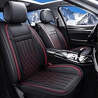 Vista 10 de Aierxuan - Juego de 2 fundas de asiento de automóvil para la parte delantera con cuero impermeable, compatible con bolsa de aire, funda acolchada