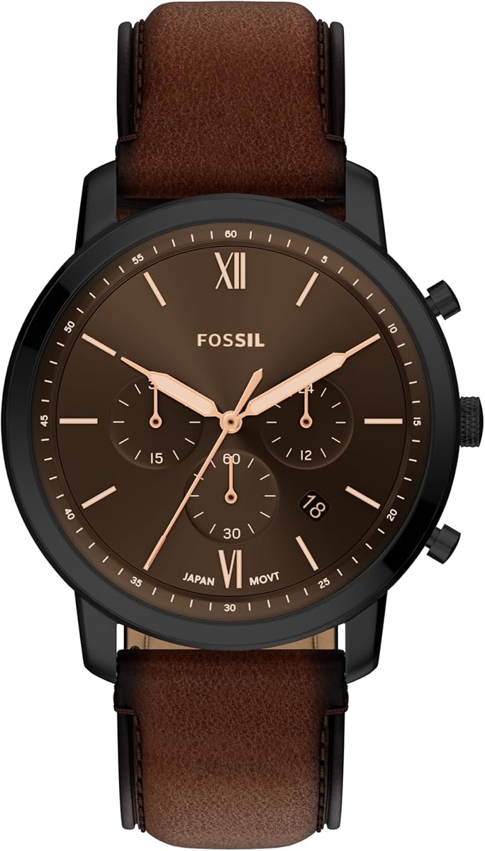 Reloj Fossil para hombre, reloj cronógrafo de acero inoxidable de cuarzo neutro para hombre