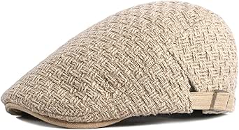 PivotWing Schiebermütze Herren - Leinenimitat Flatcap Mit Verstellbarer Größe