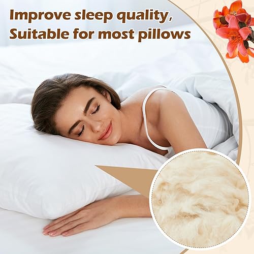 Miniatura 4 de HunnmingRe Relleno Kapok de alta calidad de 3.3 libras, relleno orgánico de fibra Kapok 100% orgánica, antisensible para rellenar almohadas, sofás,