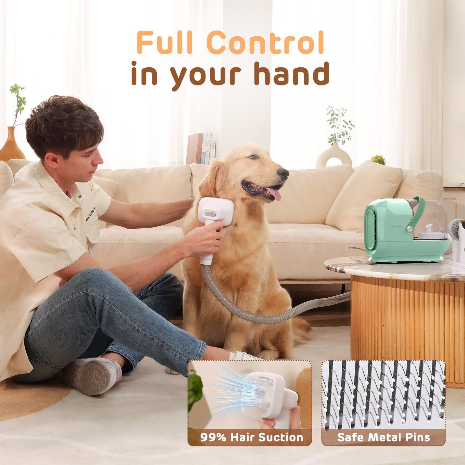 HEAPETS Dog Grooming Vacuum - Shed Less, Groom More -6