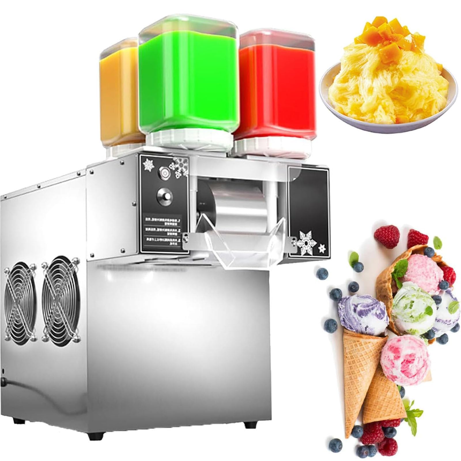 Machine à glaçons Professionnelle, 1200 W, 750 W, Haute capacité (265 lb/24 h), idéale pour Restaurants et supermarchés.,750w