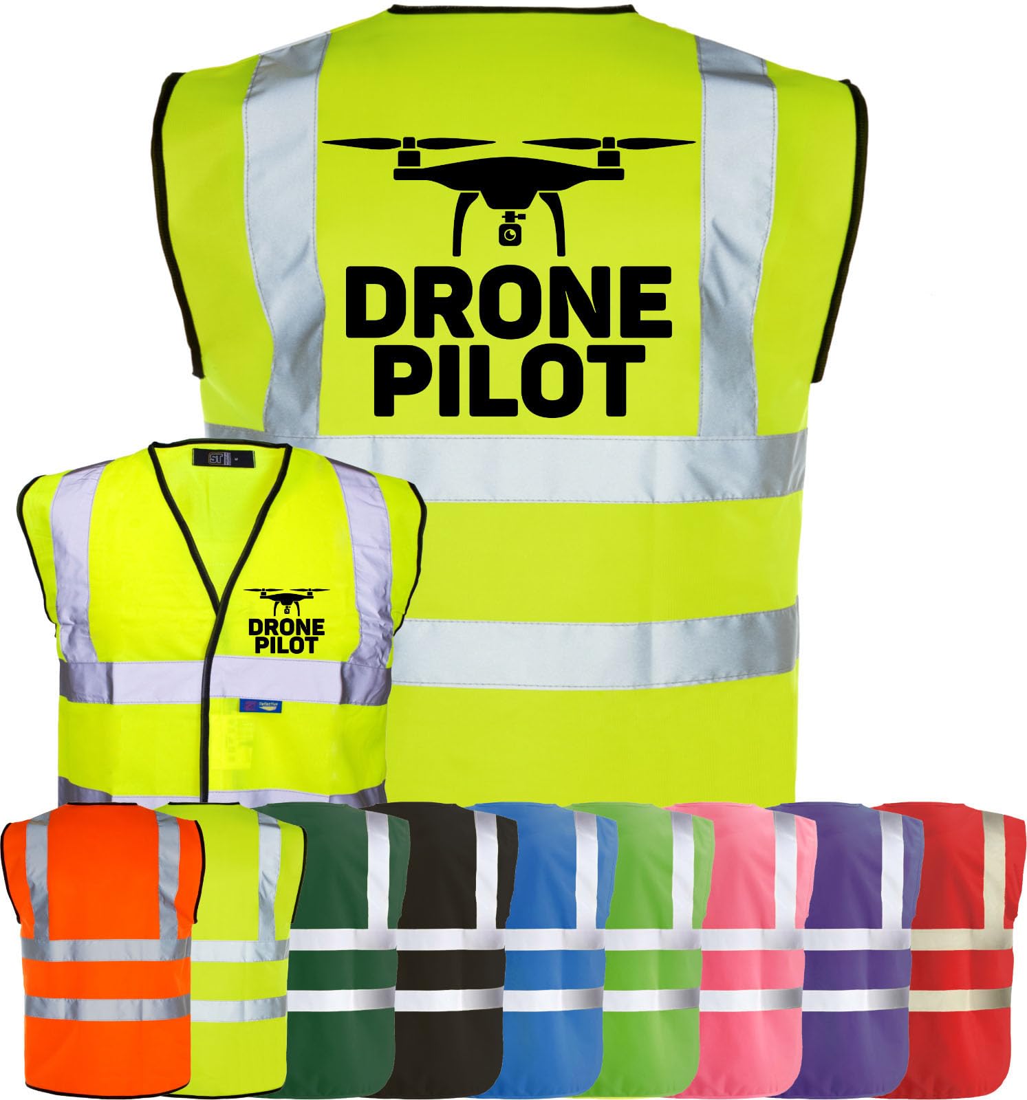 Corporate Togs DRONE PILOT OPERATOR Quadcopter UAV Hi-Vis Vest - High Visibility Safety Waistcoat, Fastening and Fully EN471 Health & Safety Compliant Waistcoat | Safety Apparel โ image 1