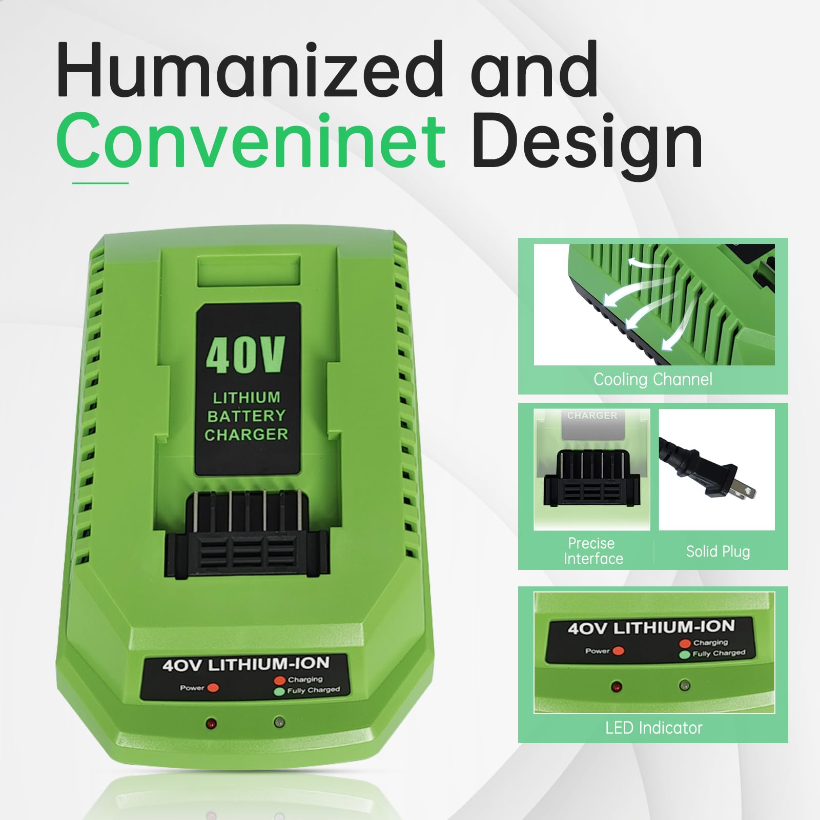 GreenWorks 40V G-MAX Li-ion Battery Replacement - Compatible with 29482, 29462, 29472, 2901319, 2938302, BAF702, L-300, BAF704, BAF705 Power Tools