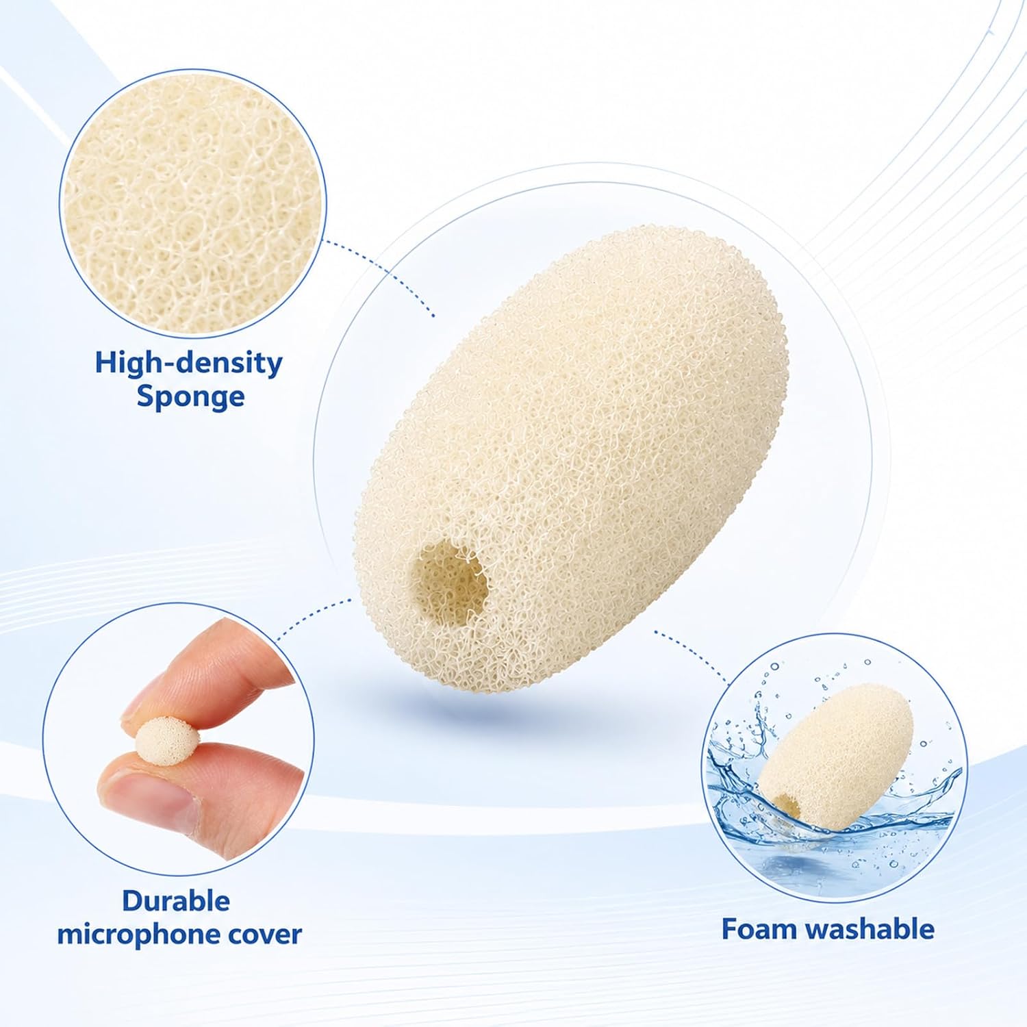 20 Pcs Mini Foam Microphone Windscreen, Microphone Foam Cover, Skin Color image 3