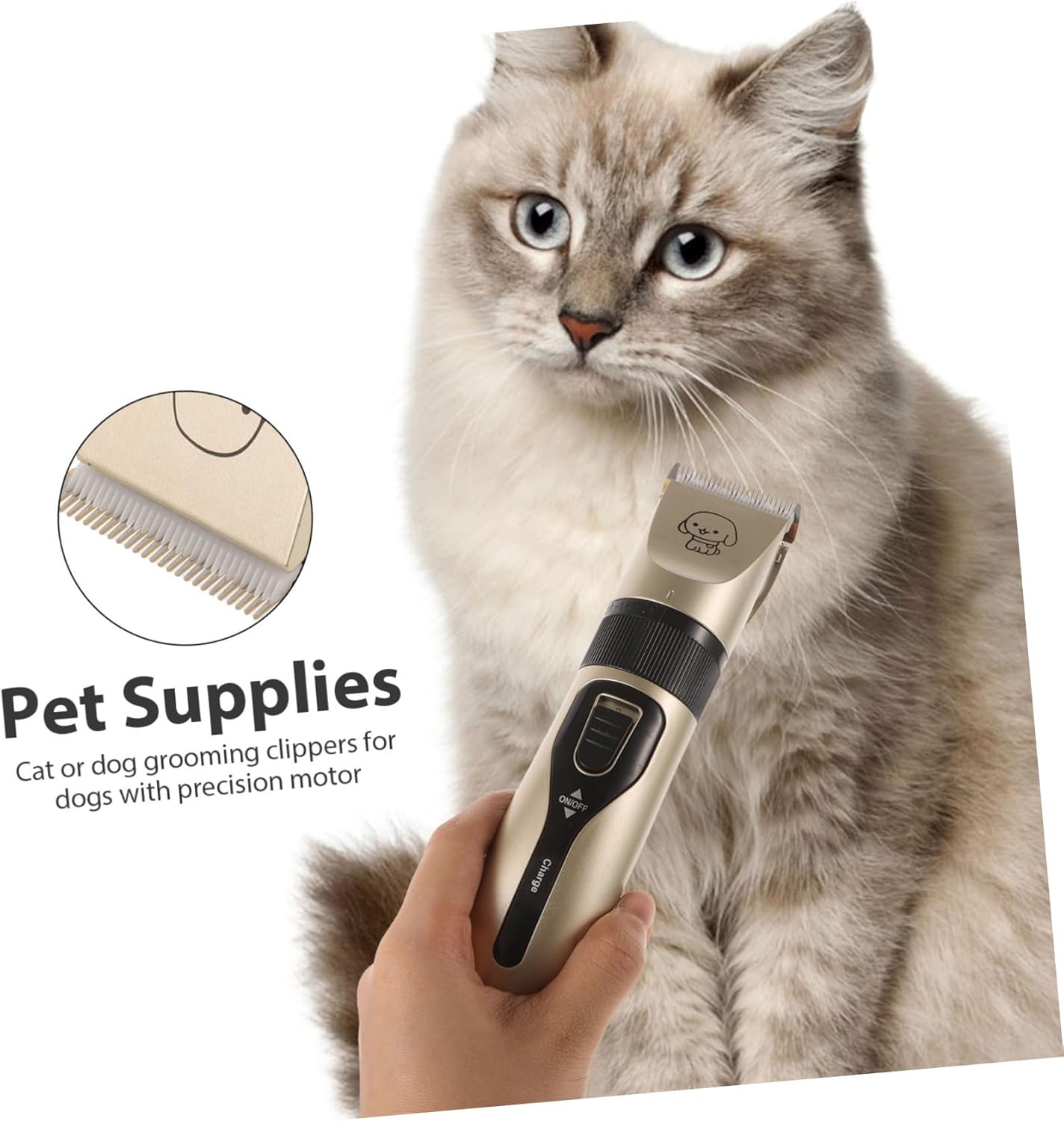 Garneck Pet Hair Clipper for Dogs and Cats Precision Motor Low Vibration Ultra Quiet USB Charging Grooming Kit Easy to Use