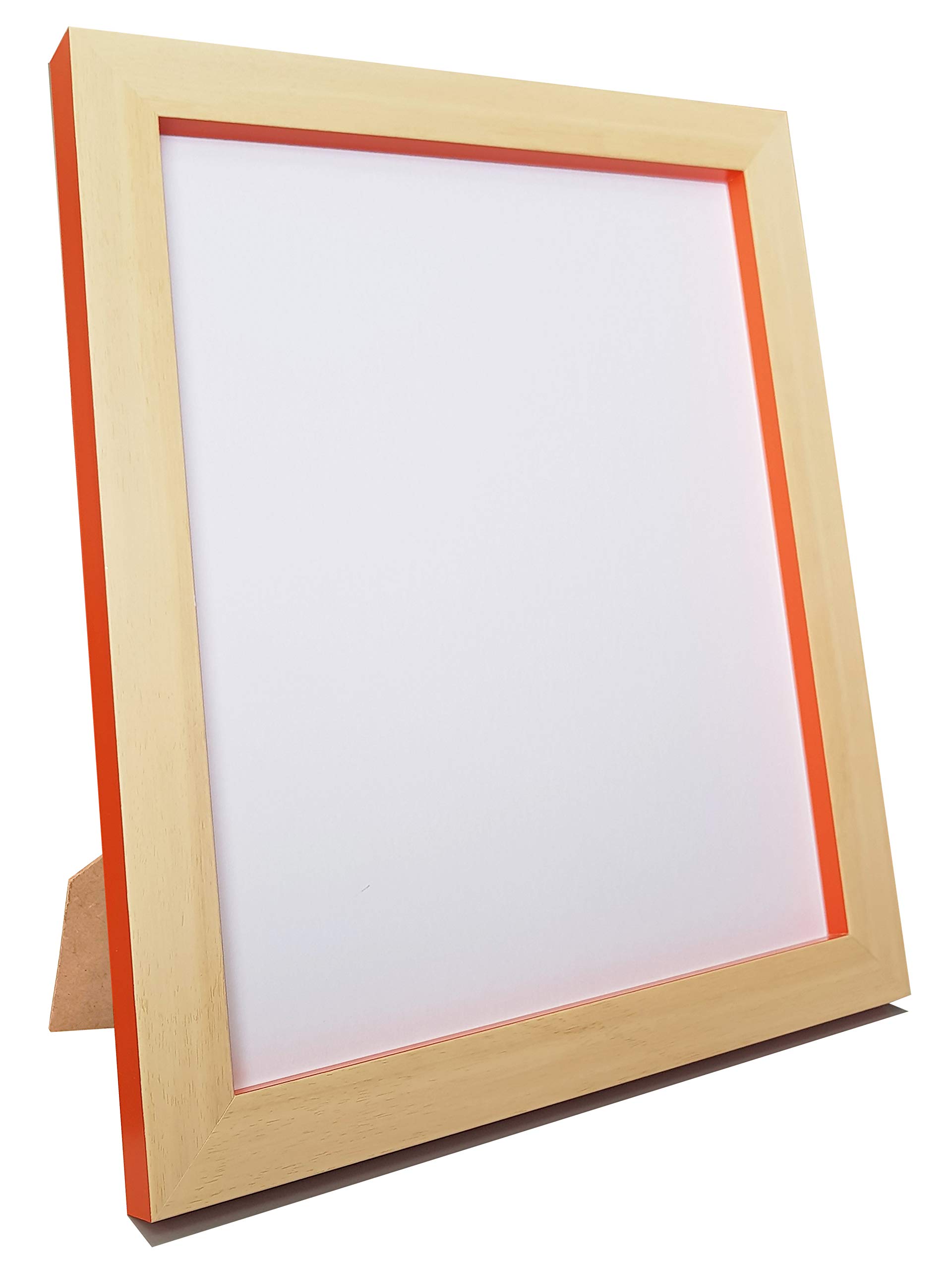 Marco de fotos rectangular de plástico reciclado Magnus color haya naranja 30x25