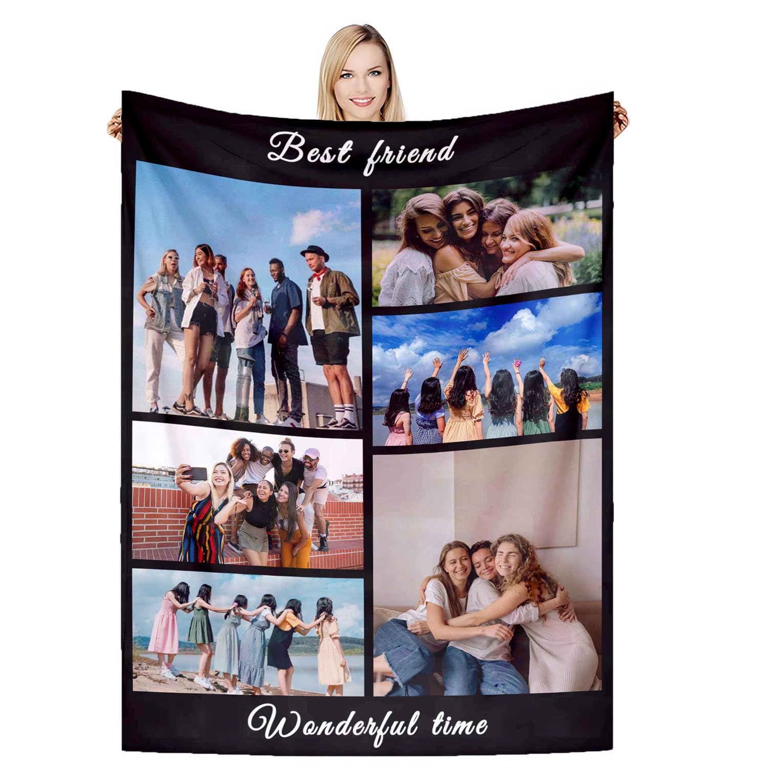 DSSHENGDS Customized best mom gift, birthday personalized blanket, personalized couple blanket, personalized photo gift for mom, girlfriend, him, her, anniversary, Christmas-F-180 * 230