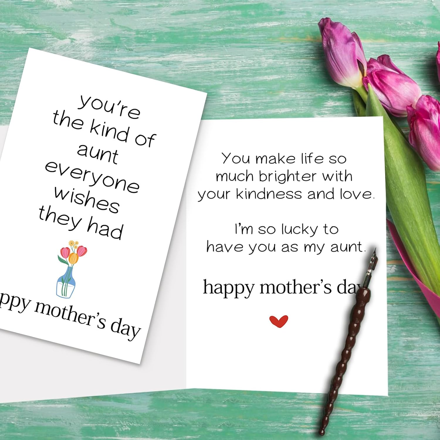 Mothers Day Card for Aunt, Gift from Niece Nephew image 3