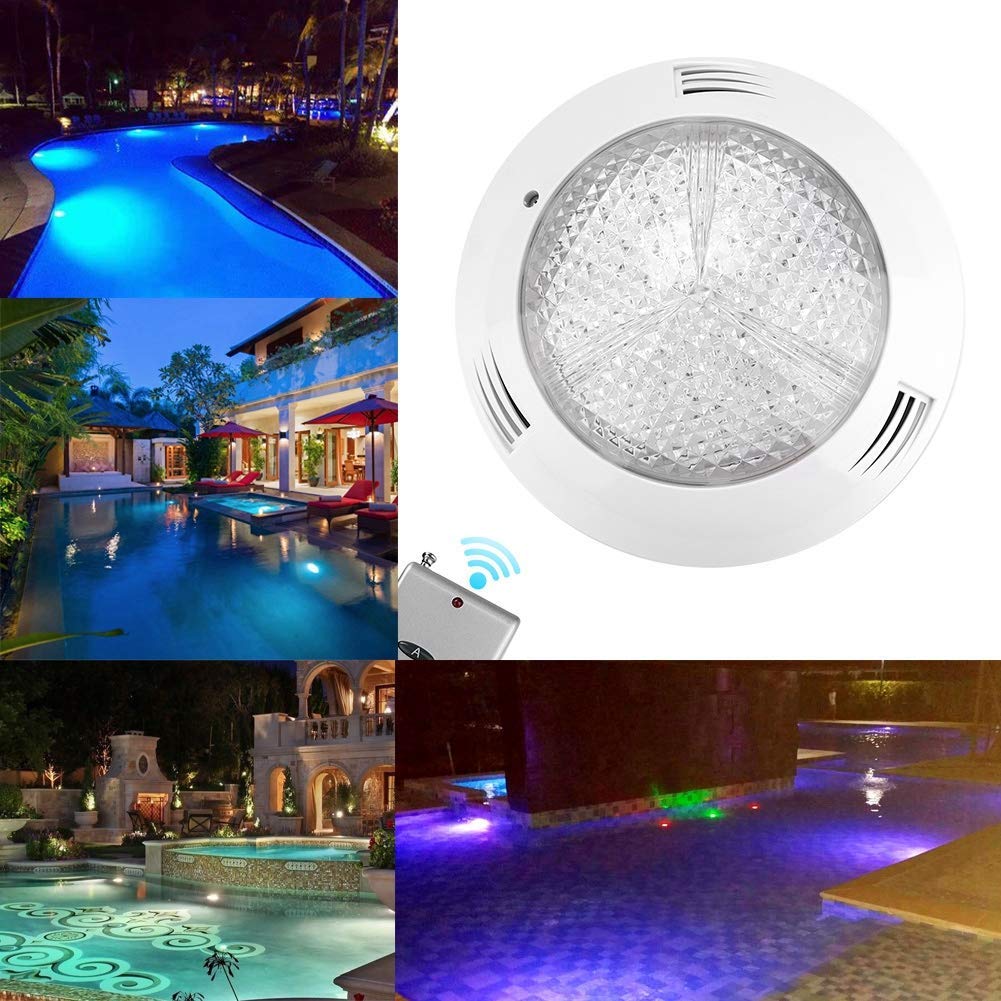 Haofy AC12V 35W RGB Unterwasserleuchte, IP68 wasserdicht mit Fernbedienung | 360 LEDs bunte Farben, langlebiges ABS-Gehäuse, Fernsteuerung für Farbwahl, schwimmbadteich geeignet, energiesparende Langzei