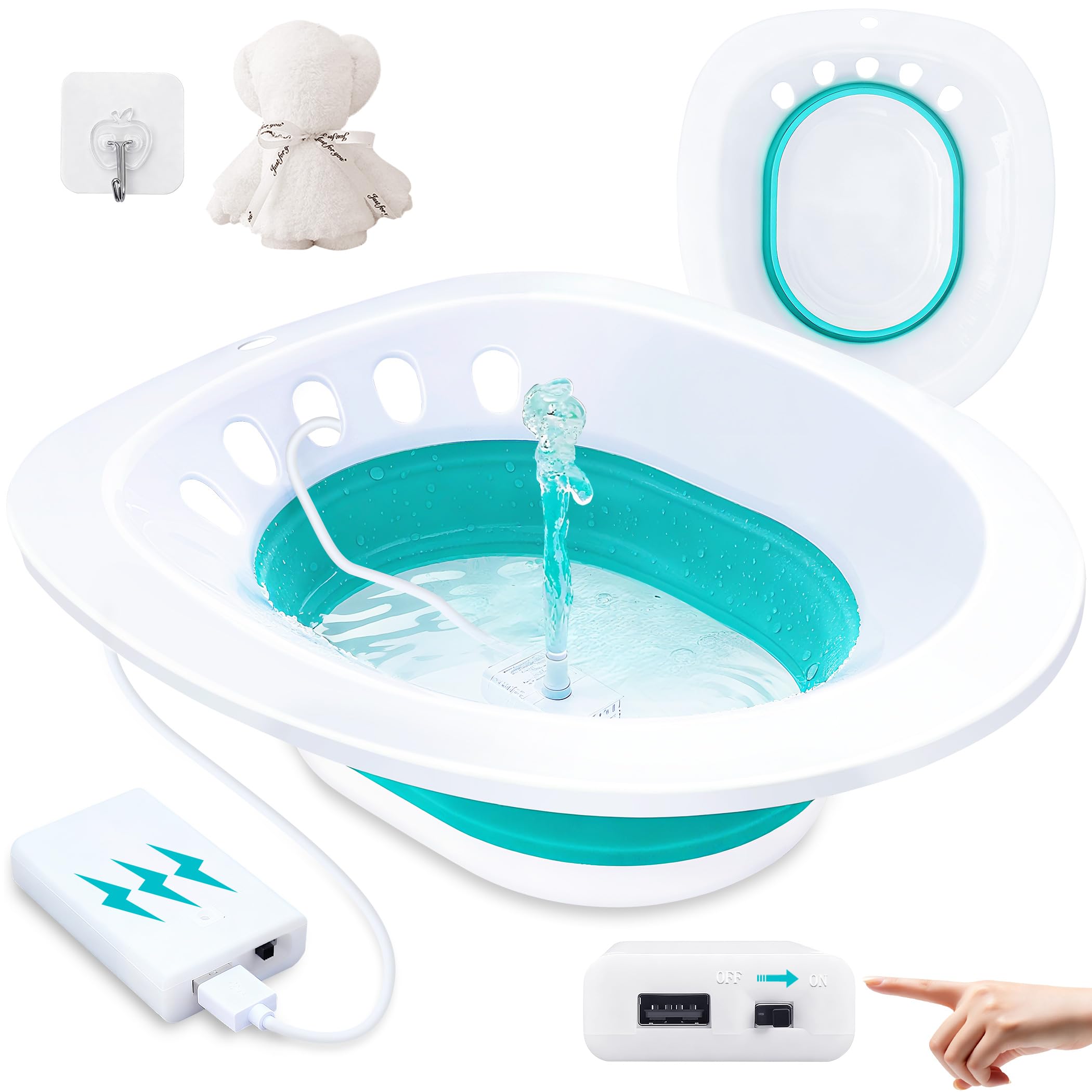 Electric Sitz Bath Sitz Bath for Hemorrhoids Sitz Bath for Toilet Seat Sitz Bath for Postpartum Care Sits