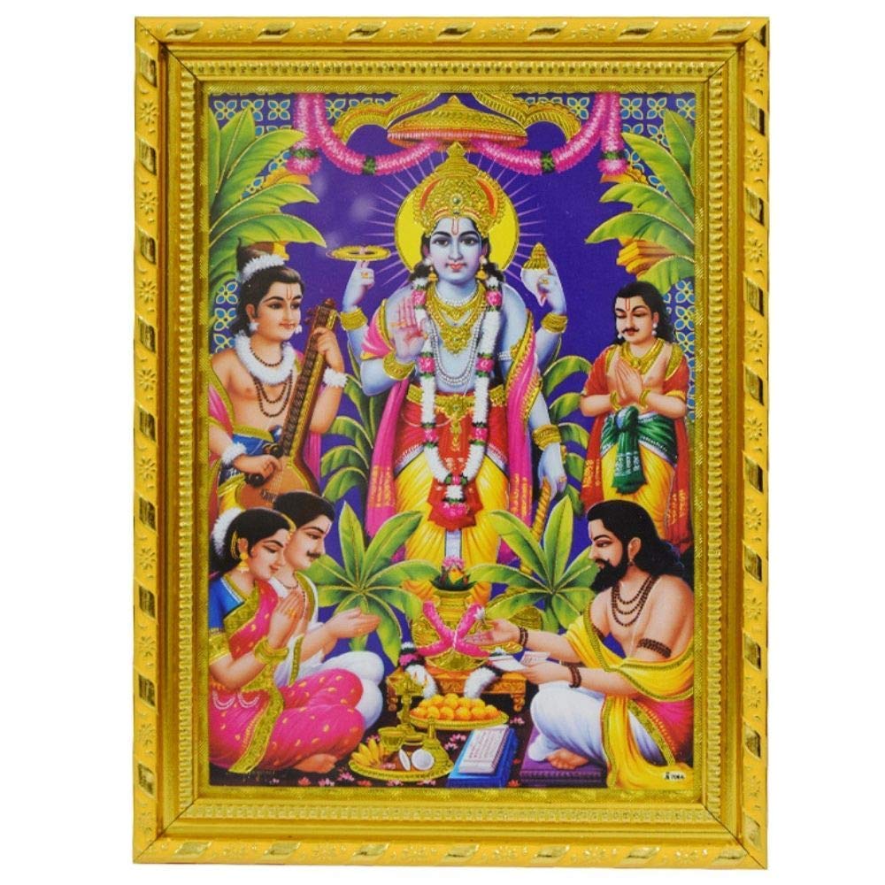 Satyanarayan Swamy Satyanarayana Swami Photo Frame for Home Office, 8 X11 Inch