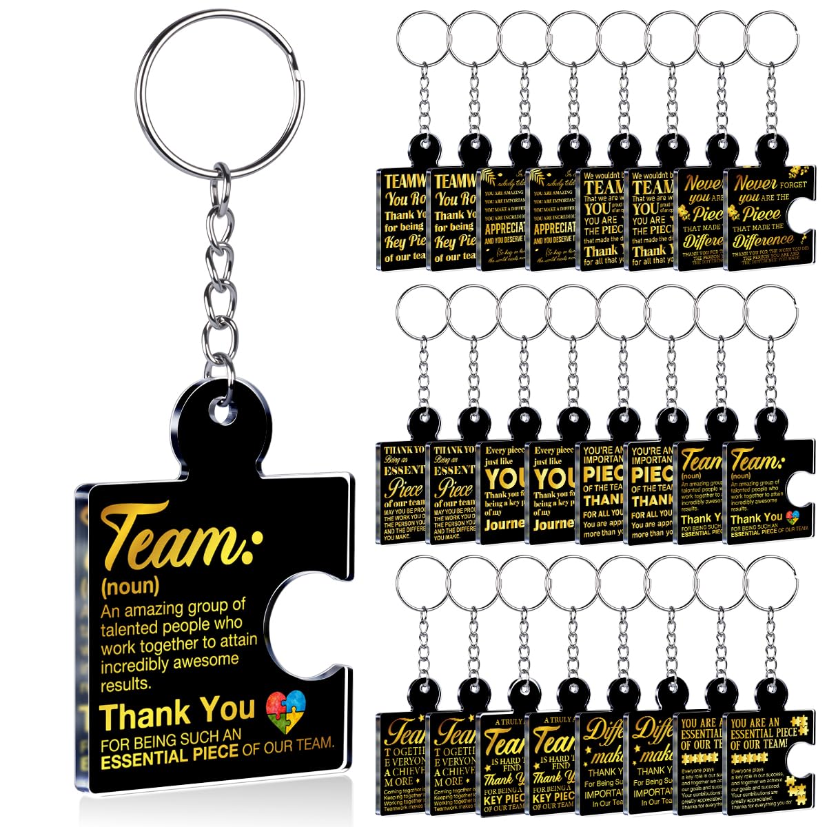 Team Appreciation Gifts Bulk Thank You Keychains for Coworkers