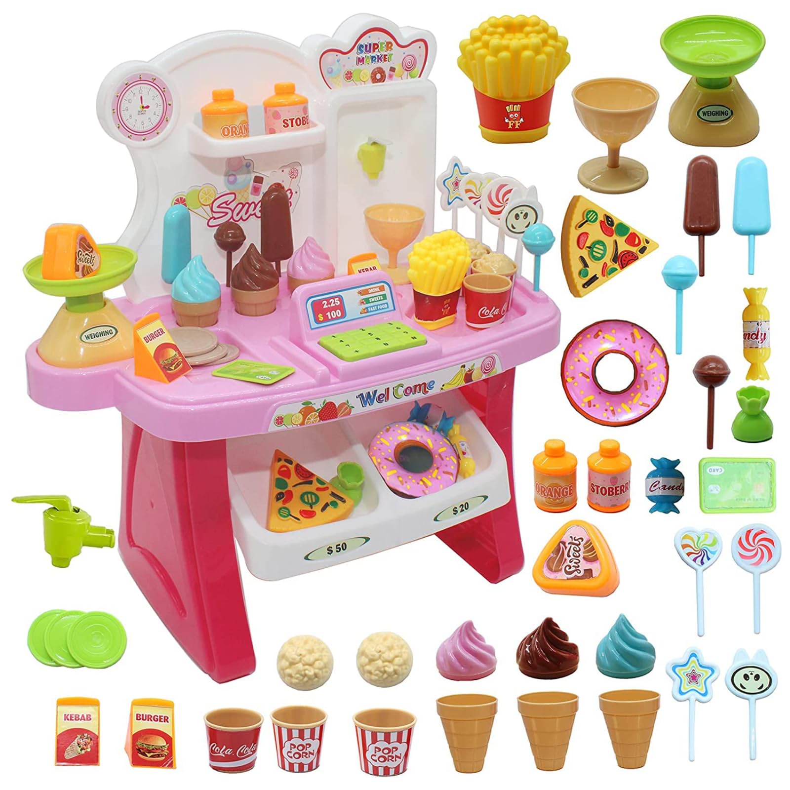 Sakuya Mini Supermarket Kit Toy for Girls and Boys Kids (Pink) | Portable Pretend Realistic Supermarket Shopping Accessories Set Toy for Toddler Kids (B0D1LV3YKV) Amazon Price History, Amazon Price Tracker