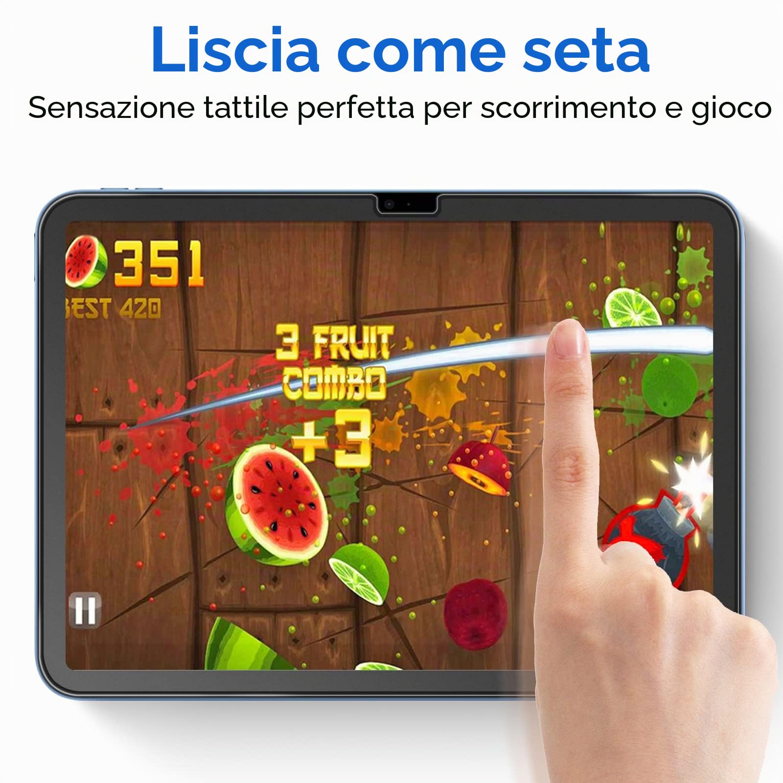 Mothca Pellicola Opaca per iPad A16 11" 2025, Vetro Temperato Opaco 9H Antiriflesso 2 Pezzi