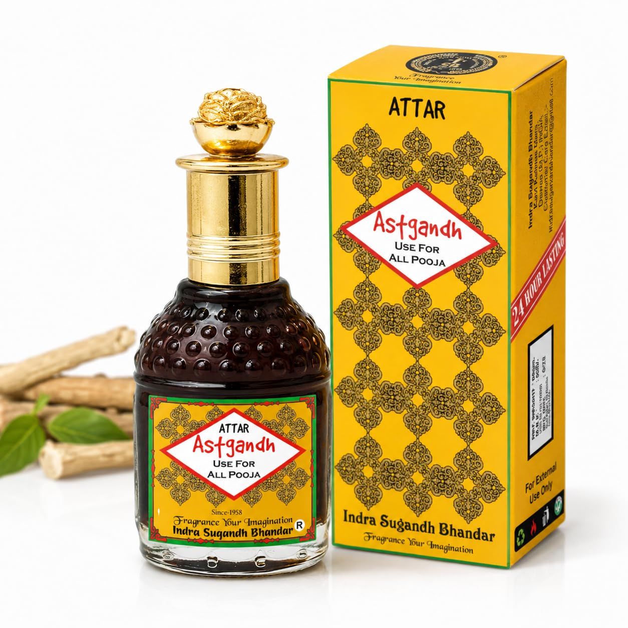 INDRA SUGANDH BHANDAR Attar Astgandh Perfume with 8 Variant Kasturi, Amber, Kesar, Chandan, Gulab, Oudh, Hena Mix Combination Roll-on, 25 ml-image-46