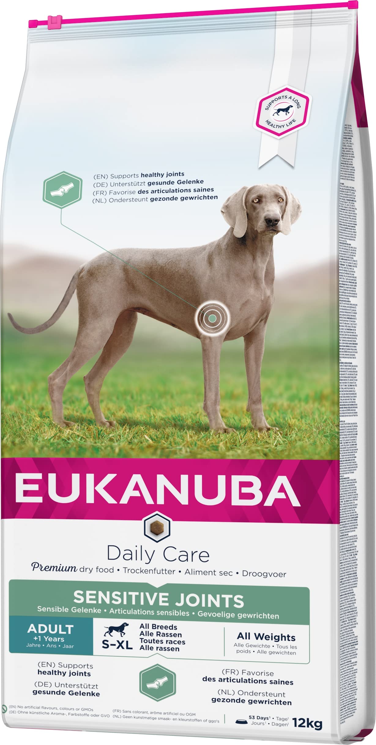 EUKANUBA Daily Care Alimento seco para perros adultos con articulaciones sensibles que sufren molestias articulares, 12 kg