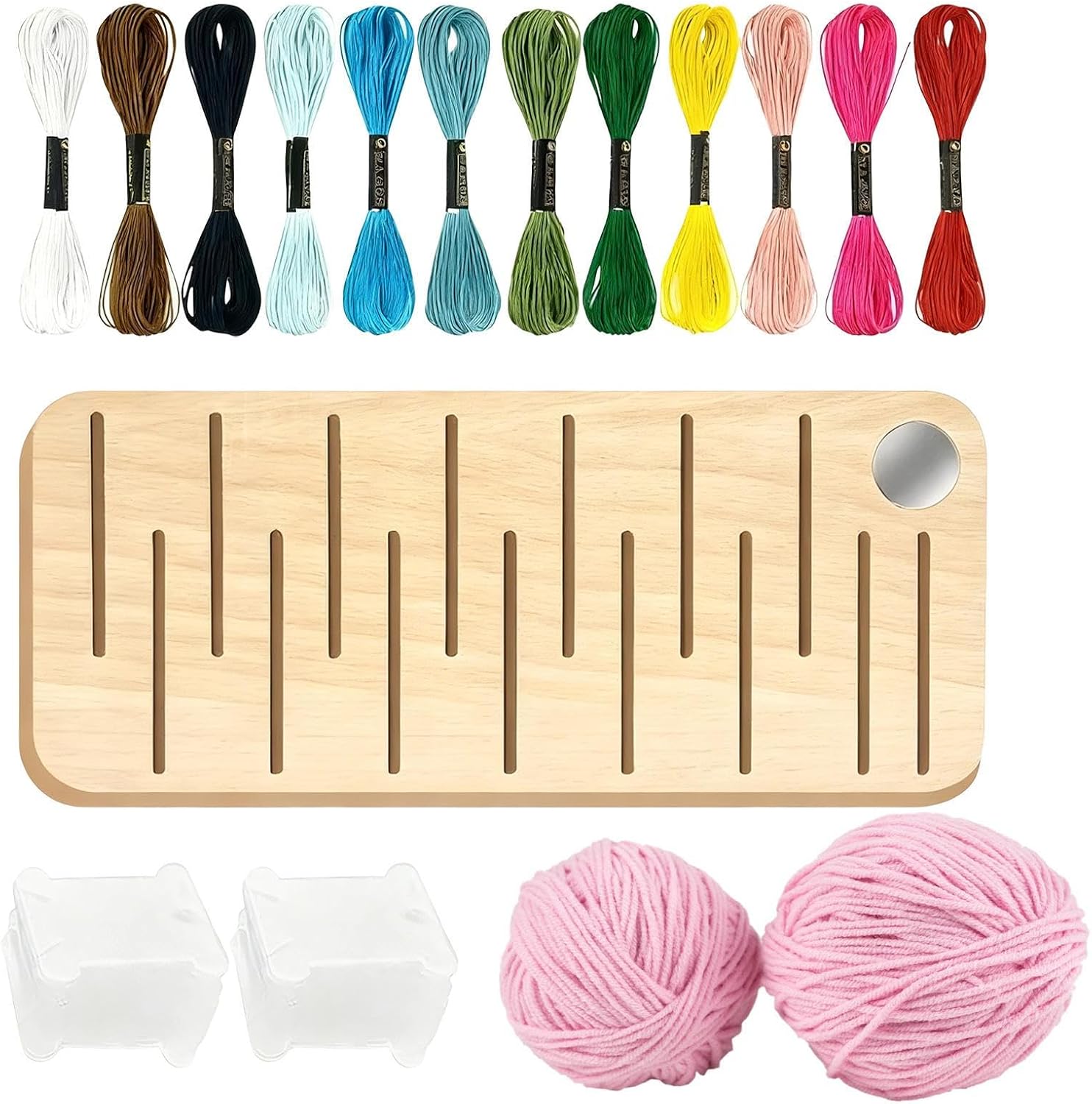Embroidery Thread Organizer - 15 Slot Wooden Spool Storage, Magnetic Floss Bobbin Holder with Craft Feature, Durable Organizer with Sewing Details, Storage Rack for Hobbyists Quilters Artists Home