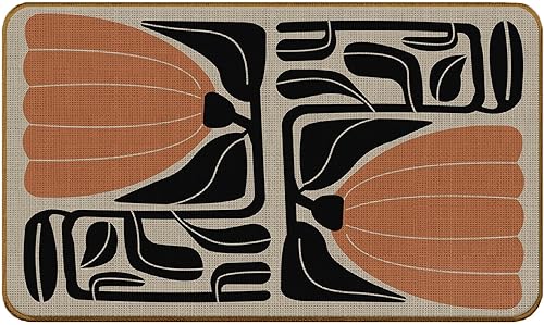 Miniatura 16 de Tapete abstracto bohemio, floral, Groovy Retro de los años 70, antideslizante, para puerta delantera, porche, interior, exterior, entrada, entrada,